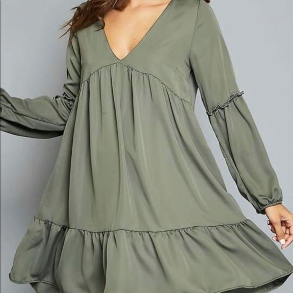 Olive baby doll boho dress - Picture 3 of 3